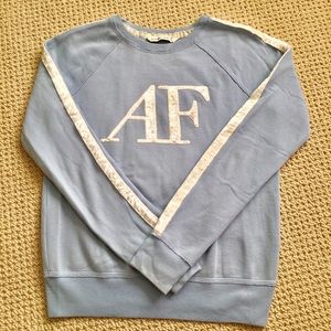 A&F Baby Blue AF Velvet Decal Sweater